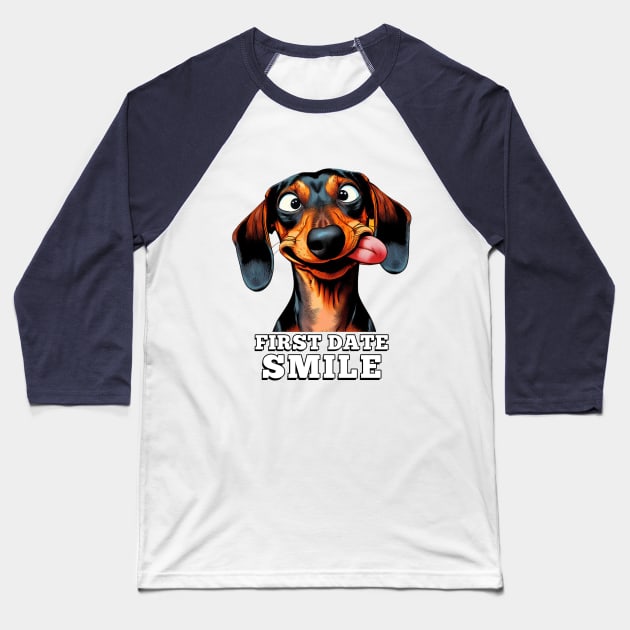 Dachshund Baseball T-Shirt by The Design Deck